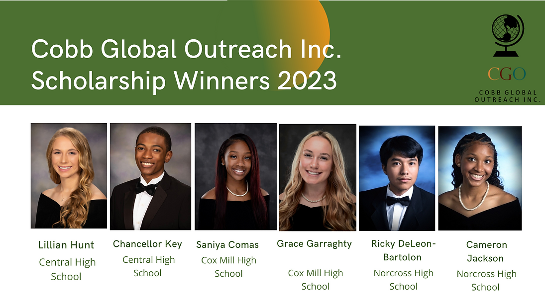 Cobb Global Outreach Inc. Scholarship 2023 Winners